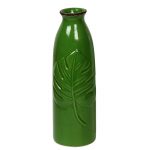 Embossed Leaf Design Green Ceramic Vase