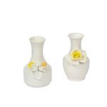 Delicately Handcrafted Floral Design Ceramic Vase Set Of 2