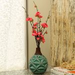 Green Rustic Finish Round Ceramic Vase