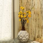 White Rustic Finish Round Ceramic Vase