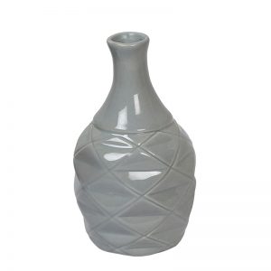 Bottle Shaped Handcrafted Grey Ceramic Vase