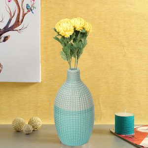 Neo Modern Dual Tone Ceramic Vase Blue and Grey