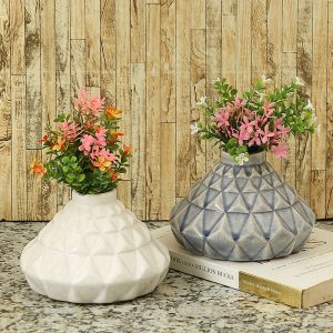 Specially Designed Blue Ceramic Vase - Set of 2