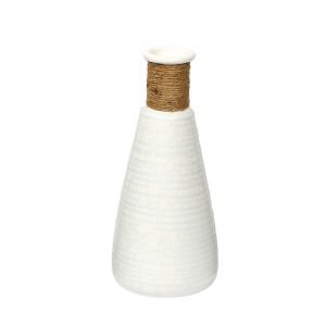 Jute Knotted Handcrafted Ceramic Vase-White