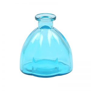Oval Jar styled Transparent Blue Vase