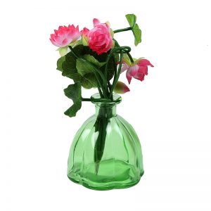 Oval Jar styled Transparent Green Vase