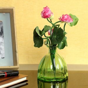 Oval Jar styled Transparent Green Vase