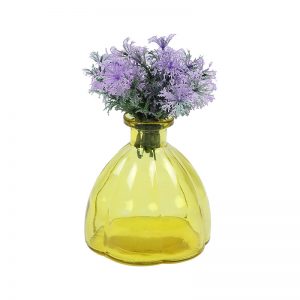 Oval Jar styled Transparent Yellow Vase