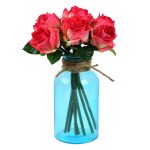 Jute Necked Blue Transparent Glass Vase