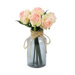 Jute Necked Grey Transparent Glass Vase