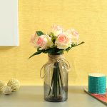 Jute Necked Grey Transparent Glass Vase