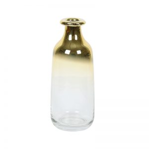 Delicate Gold Polish Table Vase in Glass