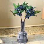 High Neck Grey Table Vase in Glass