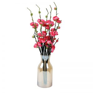 Contemporary Transparent Glass Vase in Brown
