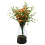 Transparent with Opaque Black Base Fusion Glass Vase