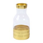 Transparent with Opaque Golden Base Fusion Glass Vase