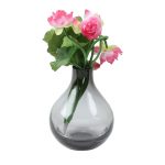 Hand Blown Glass Vase in Grey