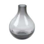 Hand Blown Glass Vase in Grey