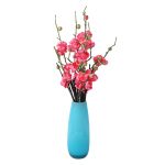 Aqua Blue Handcrafted Crystal Glass Table Vase