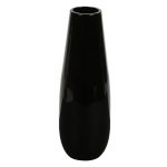 Black Handcrafted Crystal Glass Table Vase