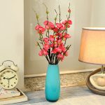 Turquoise Handcrafted Crystal Glass Table Vase