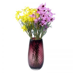 Big Solid Crystal Glass Wine colored Vase