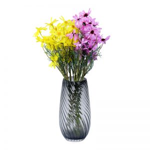 Big Solid Crystal Glass Grey Vase