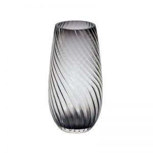 Big Solid Crystal Glass Grey Vase