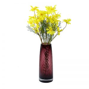 Wine Colored Vase in Solid Crystal Glass