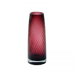 Wine Colored Vase in Solid Crystal Glass