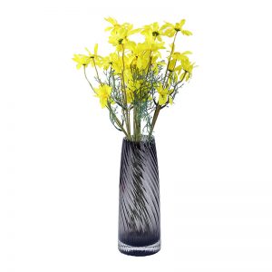 Grey colored Vase in Solid Crystal Glass