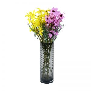 Big Solid Crystal Glass Grey Vase