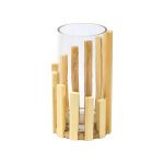 Transparent Glass Vase with Wooden Art support