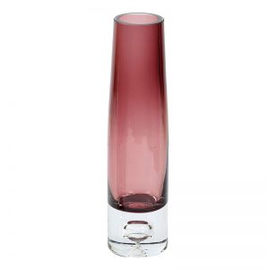 Wine Colour Clear Glass Transparent Cylindrical Vase