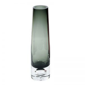 Grey Colour Clear Glass Transparent Cylindrical Vase