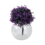 Hand Blown Crinkled Glass Round Vase