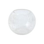 Hand Blown Crinkled Glass Round Vase