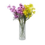 Hand Blown Crinkled Glass Cylinderical Vase