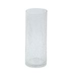 Hand Blown Crinkled Glass Cylinderical Vase