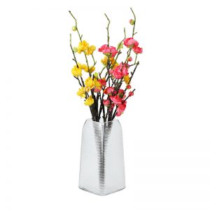 Transparent Stripped Glass Table Vase