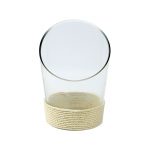 Jute Knit base Transparent Glass Table Vase
