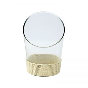 Jute Knit base Transparent Glass Table Vase