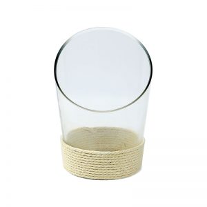 Jute Knit base Transparent Glass Table Vase