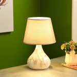 Marble Finish Bottle Style Ceramic Table Lamp