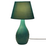 Retro Style Cyan Ceramic Lamp with matching Shade