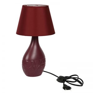 Retro Style Red Ceramic Lamp with matching Shade