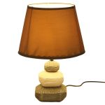 Pebbeled Style Ceramic Lamp with matching Shade In Grey