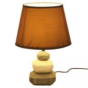 Pebbeled Style Ceramic Lamp with matching Shade In Grey