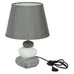 Pebbeled Style Ceramic Lamp with matching Shade In Grey