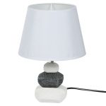 Pebbeled Style Ceramic Lamp with matching Shade In White